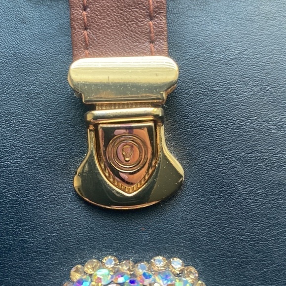 Rhinestone Heart | Trifold | Black/Brown | Jewelry Case - Picture 3 of 16